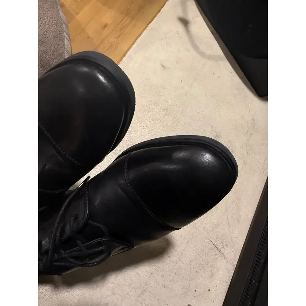 Nordstrom Ortholite Men's 10M Comfort Foam Black Leather Cap-Toe Oxford Shoes